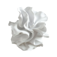 Elegant white fabric in a swirling design, isolated on transparent background. showcasing intricate folds and texture. png