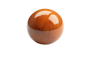 High-quality image of a polished wooden sphere with a glossy finish. Ideal for design projects, 3D modeling, and decorative purposes. png