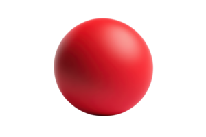High-resolution image of a bright red ball against a transparent background, perfect for design or educational purposes. png