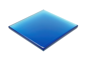 Isolated image of a square, glossy blue tile on a transparent background. perfect for architectural design, decoration, and construction purposes. png