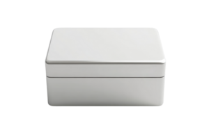 Minimalist white closed box with a sleek design, perfect for packaging, storage or gift purposes. High-quality image on a transparent background. png