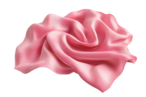 Beautiful close-up of smooth, pink silk fabric with elegant folds and soft texture. Ideal for backgrounds and design elements. png