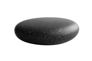 Black smooth stone on transparent background. perfect for themes related to zen, relaxation, nature, or minimalist design. png