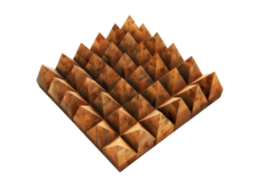 Abstract 3D pyramid pattern in brown shades. Unique geometric texture perfect for backgrounds, design projects, and artistic creations. png