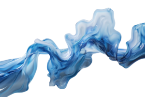 Abstract blue fluid wave creates a mesmerizing pattern, perfect for backgrounds, artistic projects, and digital designs. png