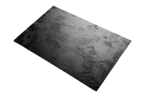 Black textured rectangular slate board suitable for serving food, background, or decor. High-quality image in various lighting. png