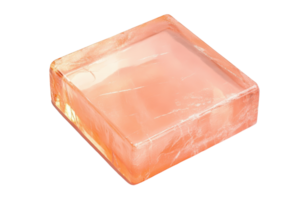 A close-up of a rectangular pink soap bar with a marbled texture, perfect for ads about hygiene, spa, or personal care products. png