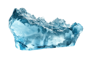 Close-up of a floating iceberg with clear blue ice, isolated on transparent background. Perfect for climate change and natural beauty concepts. png
