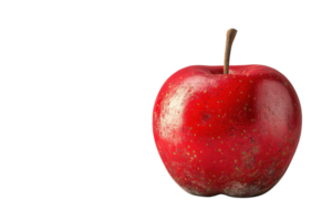 Close-up of a single red apple with a plain background, perfect for healthy eating and nutrition concepts. png