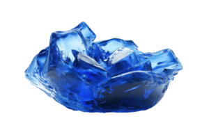 Close-up of vibrant blue crystal formation on transparent background. Perfect for use in science, geology, or abstract design projects. png
