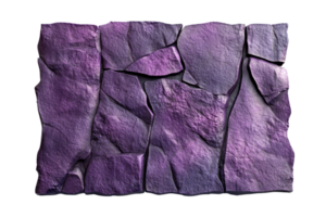 Close-up of a textured purple stone wall with irregular shapes. Perfect for backgrounds and design projects. png