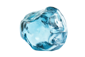 Crystal clear ice cube with reflective surfaces on transparent background. Perfect for beverage and refreshment concepts. png