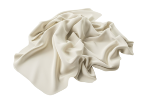Elegant draped white fabric texture, isolated on transparent background. Perfect for design, mockups, and material references. png
