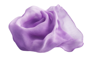 Elegant purple fabric elegantly arranged, showcasing its soft texture and subtle hue. Ideal for fashion and textile-themed projects. png