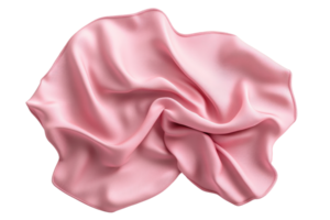 Elegant soft pink silk fabric, luxury textile with smooth folds, isolated on transparent background. Perfect for design and fashion projects. png