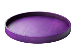 Elegant purple wooden tray with a smooth finish, perfect for serving or decoration. Modern and stylish, great addition to any home or office decor. png