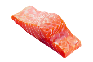 Fresh raw salmon fillet with a vibrant color, perfect for cooking or sushi preparation. Isolated on a transparent background. png