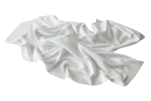 High-quality image of a white satin fabric with elegant folds, ideal for backgrounds, presentations, or design projects. png