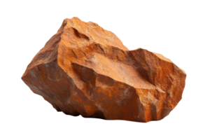 High-quality image of a rugged, rust-colored rock with a textured surface, perfect for geology, nature, and outdoor themes. png