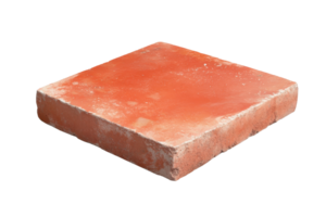 High-resolution image of a single red brick with rough texture, perfect for construction, architecture, and building design projects. png