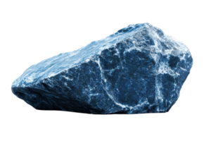 High-resolution photo of a rough, blue stone with detailed texture, perfect for geology or natural materials stock images. png