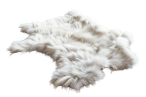 Luxurious white faux fur rug isolated on a transparent background. perfect for adding comfort and elegance to any space. png