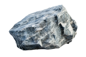 Large rugged grey stone isolated on a transparent background. showcasing its natural, rough texture and unique shape. png