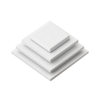 Abstract 3D rendering of layered white squares, symbolizing modern geometric design and minimalistic style, perfect for tech concepts. png