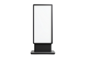 Blank vertical billboard with white screen isolated on a transparent background. perfect for advertisements or messages. png