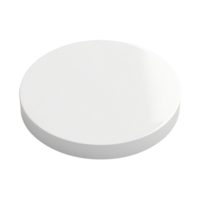 Close-up of a plain white round disk, isolated on a transparent background. Minimalistic and clean design, perfect for various compositions. png