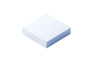 Minimalist white square isolated on a transparent background. Perfect for design, branding, or technology concepts. png