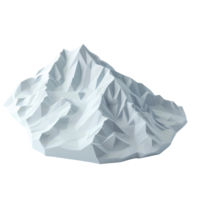 Geometric polygonal illustration of a rocky mountain, featuring sharp edges and a textured surface, ideal for creative design projects. png