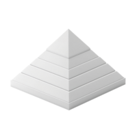 Minimalist white pyramid icon isolated on a transparent background, representing modern design and abstract geometric shapes. png