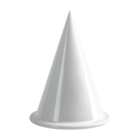 Minimalistic white cone shape on a plain background, perfect for abstract and geometric design projects. png