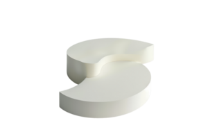 Minimalist white 3D abstract geometric shape on a plain background. Modern art design ideal for presentation or creative projects. png
