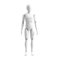 White humanoid robot standing upright, showcasing its full body structure and design, suitable for technology and robotics themes. png