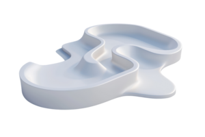 Modern abstract white sculpture with flowing lines and smooth curves, isolated on transparent background. artistic 3D design. png