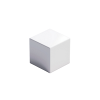 White minimalist 3D rendered cube on transparent background, ideal for design projects, presentations, and visual effects. png