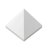3D render of a white geometric pyramid shape, perfect for design, architecture, and art projects needing a minimalist touch. png