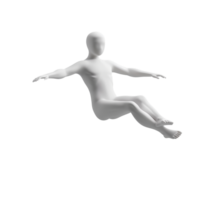 3D rendering of a white mannequin in a reclining pose, representing modern and abstract concepts. Ideal for artistic and commercial use. png