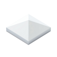 A high-quality 3D illustration of a sleek, geometric pyramid-shaped object with a smooth and reflective surface. png