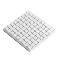 White ceramic floor tile with a grid pattern. Modern square texture suitable for interior design, architecture, and construction projects. png