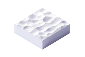 3D abstract geometric terrain model featuring white surface contours and elevations, perfect for design concepts and architectural projects. png