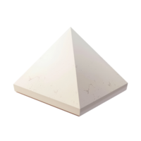 3D rendering of a white pyramid, isolated on a transparent background, representing geometry, architecture, and minimalistic design. png