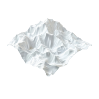 3D high-resolution abstract white cloth texture with folds and creases creating a mountain-like formation in a square format. png