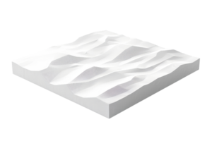 3D rendering of wavy, abstract geometric pattern resembling a topographic model in white. Ideal for backgrounds, design, and architectural concepts. png