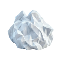 A 3D low-poly white rock with sharp edges and geometric shapes, isolated on a transparent background. Ideal for digital art and design projects. png