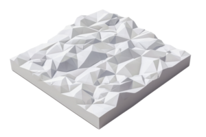 Abstract geometric landscape art with a 3D polygonal pattern. Modern and minimalistic representation of terrain in white color. png