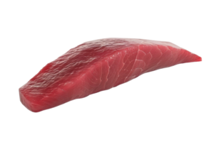 Fresh raw tuna sashimi slice isolated on transparent background. perfect for sushi and seafood cuisine visuals. png