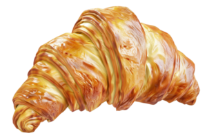 knusprig und golden Croissant isoliert auf transparent Hintergrund. perfekt zum Bäckerei, Gebäck, und Frühstücksthema Entwürfe. png